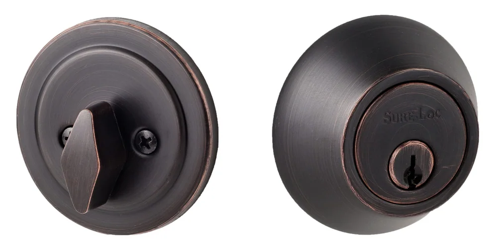 Sure-Loc Contemporary Deadbolt in 11P Vintage Bronze