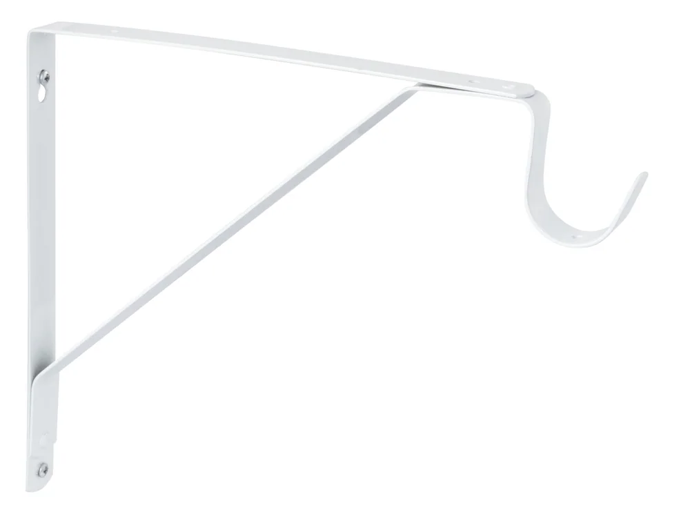 Sure-Loc Fixed Shelf and Rod Support in WP White Powder Coat