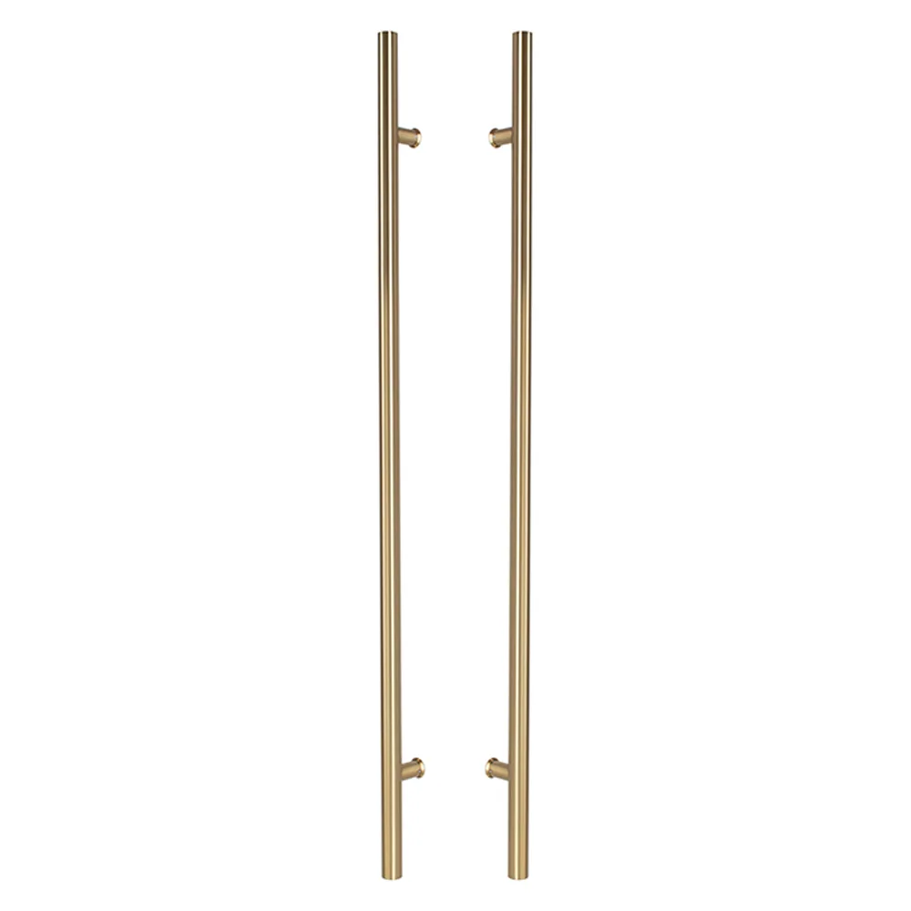 Sure-Loc Round Long Door Pulls in SB Satin Brass