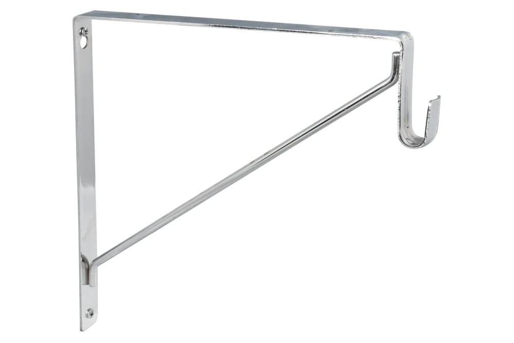 Sure-Loc Shelf and Rod Support for Oval Closet Rod in 26 Polished Chrome