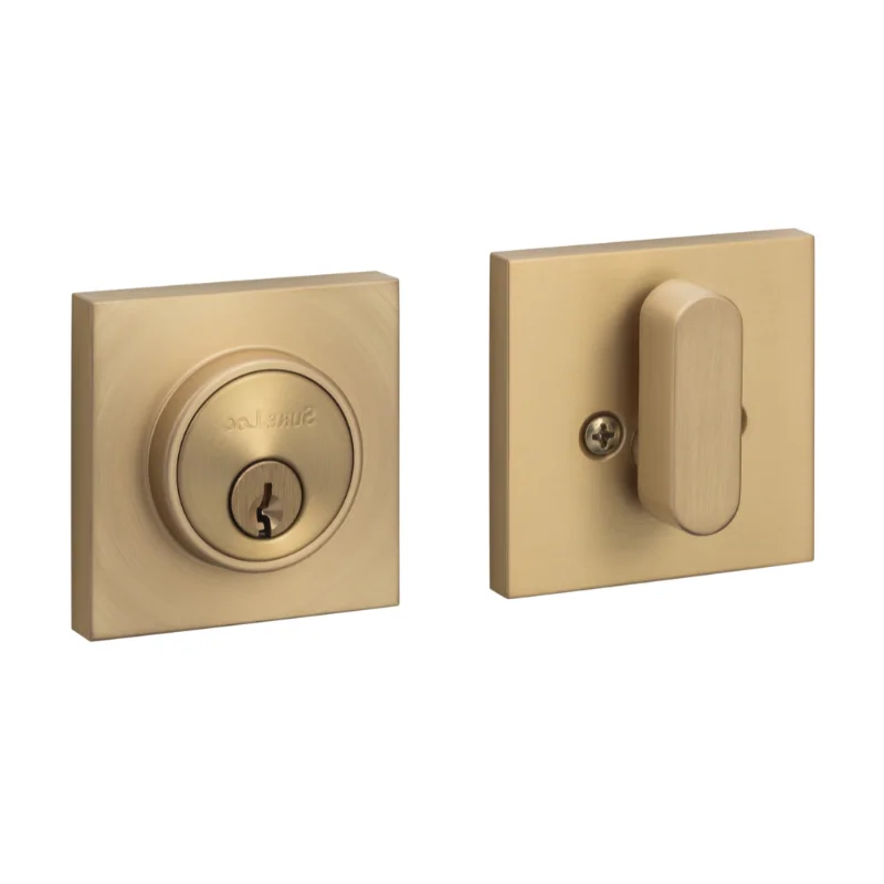 Sure-Loc Modern Square Modern Deadbolt in SB Satin Brass