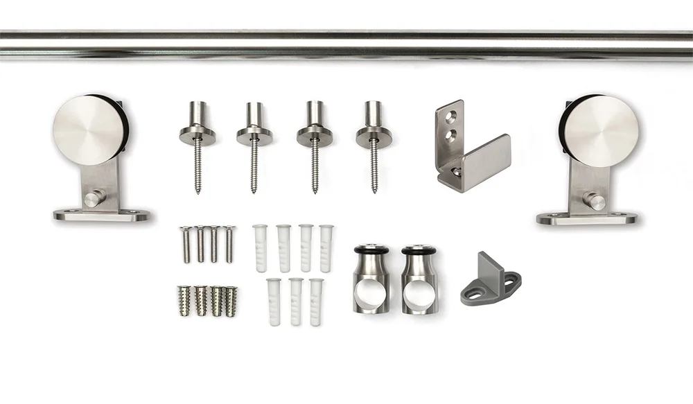 Sure-Loc Stainless Steel Barn Door Rail System 72″ in 32D Satin Stainless
