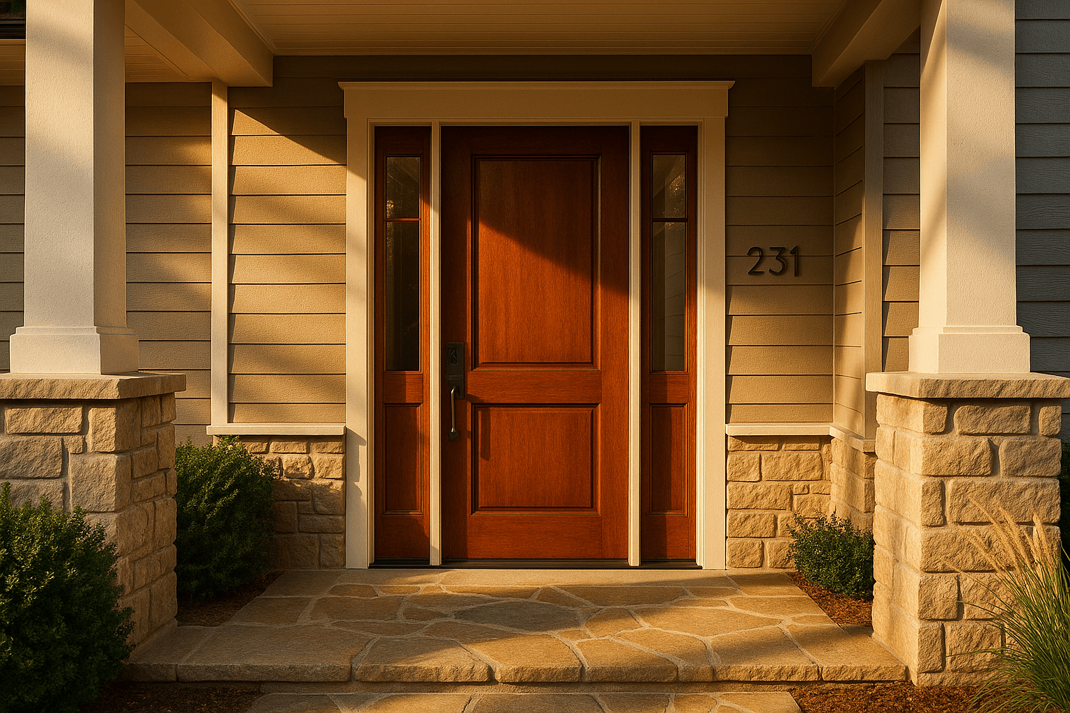 1-panel Mahogany — Exterior Doors