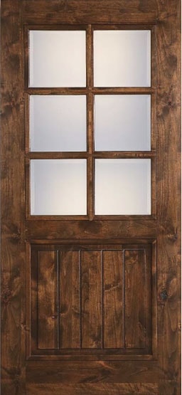 Knotty Alder 6 Lite V-Groove — Specialty Doors