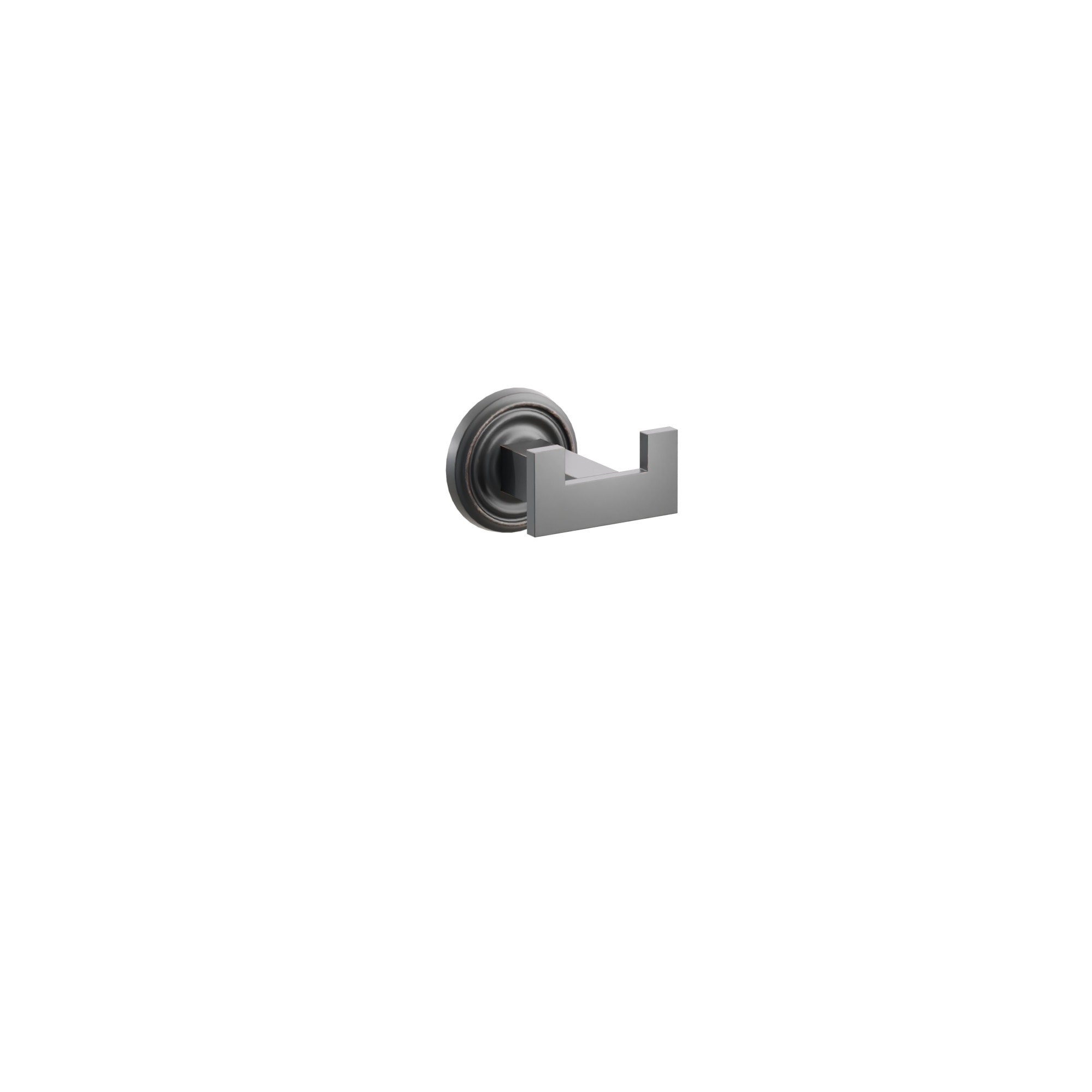 Emtek Modern Rectangular Brass Double Hook with Rosette
