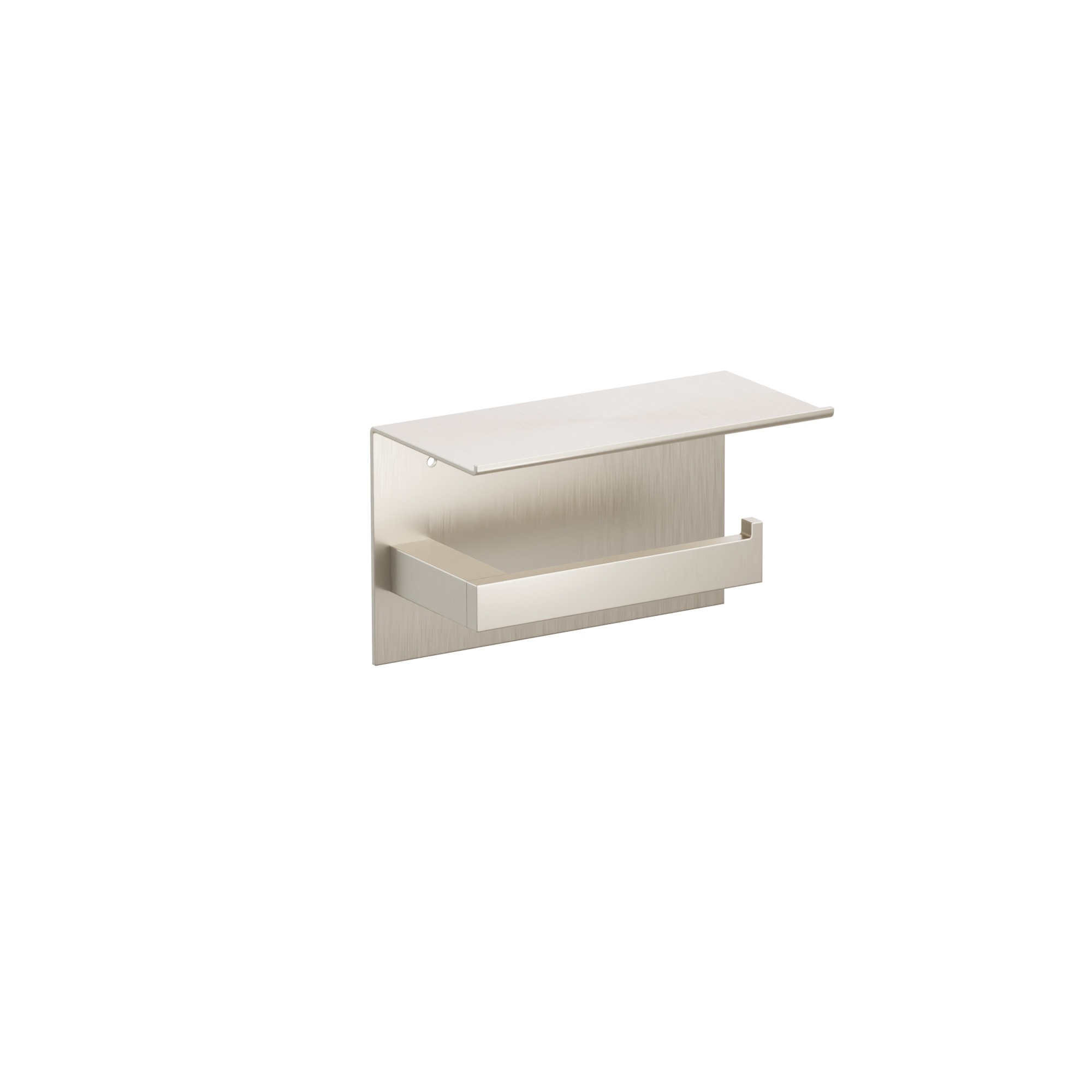 Emtek Modern Rectangular Brass Single Post Paper Holder with Shelf