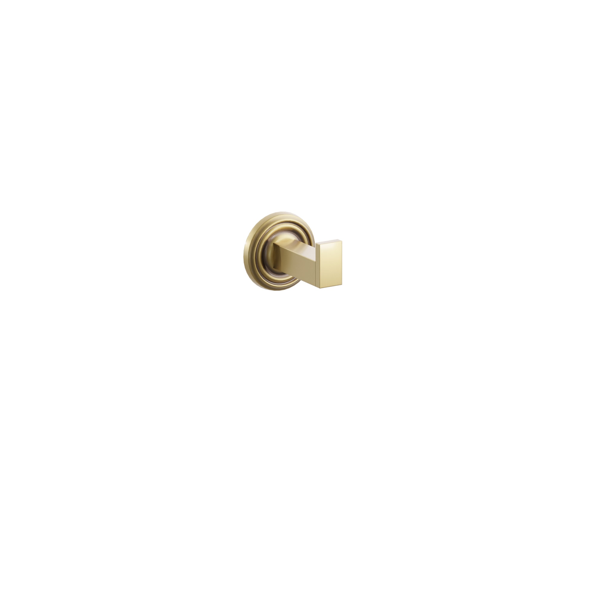 Emtek Modern Rectangular Brass Single Robe Hook with Rosette