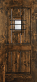 Hoelscher Knotty Alder 2P Arch V-grv w/ Speakeasy & Std. Mask Clear Glass 3068 — Studio 1