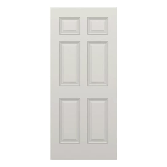 Plastpro Smooth 6 Panel Fiberglass Door - No Bore No Hinge - 32 x 80 F2868DRZ61