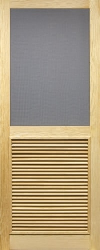 Specialty Building Products Wood Screen Door - Louvered Panel