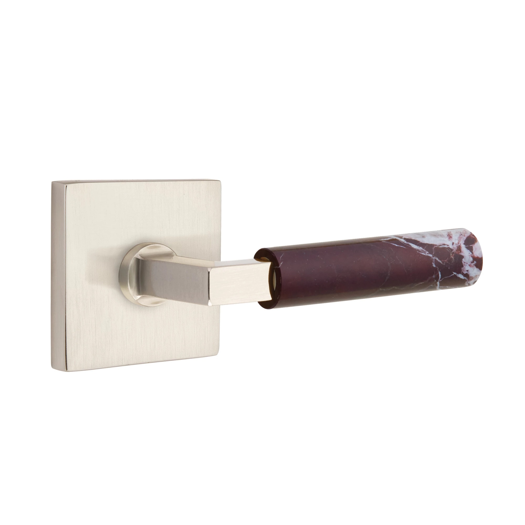 Emtek SELECT L-Square Rosso Levanto Marble Lever