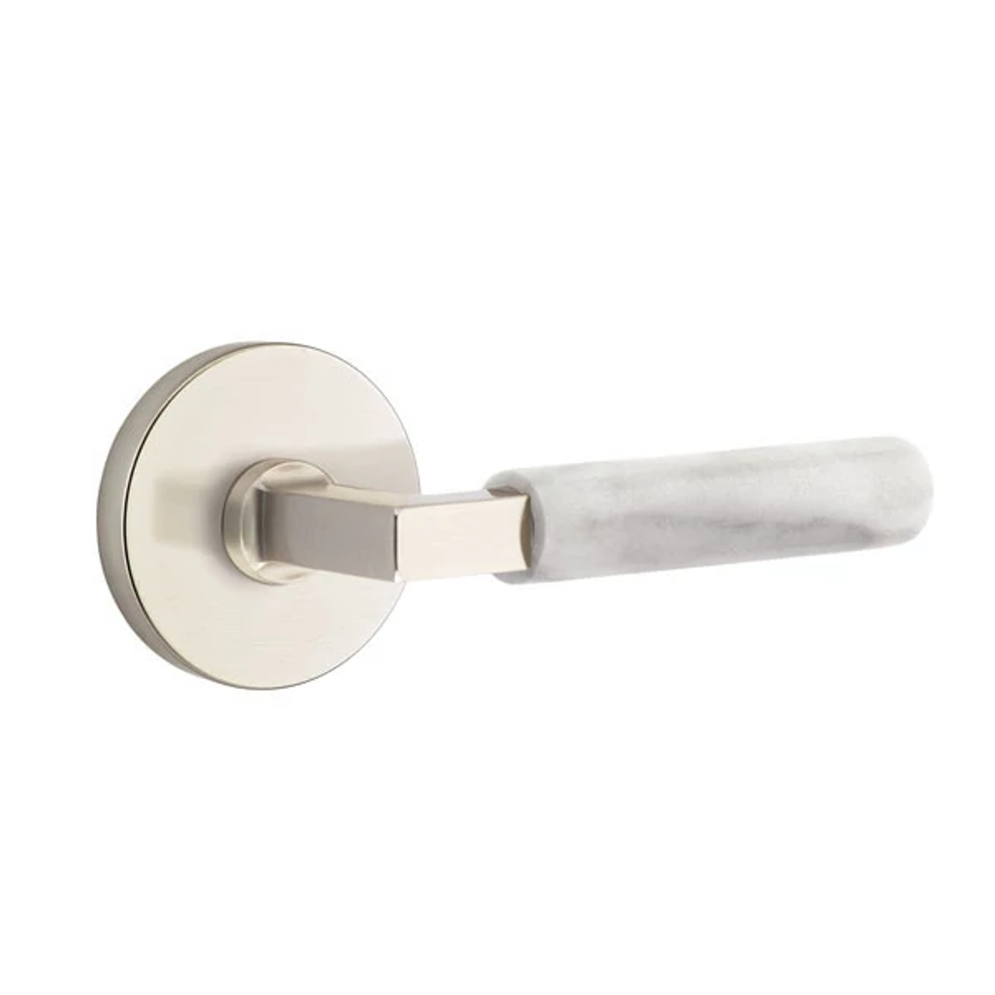 Emtek SELECT L-Square White Marble Lever