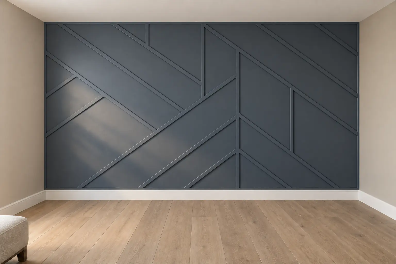 Diagonal Geometric Line Wall — after design concept