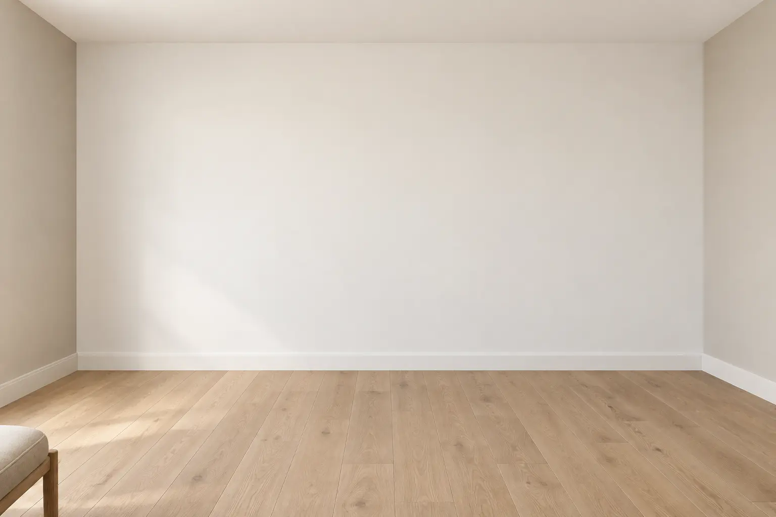 Full Height White Oak Slat Wall — before design concept