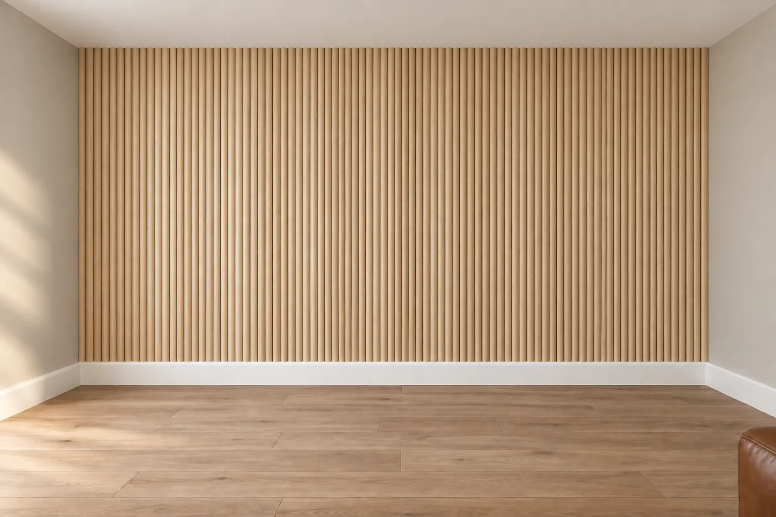 Reeded White Oak Wall — after design concept
