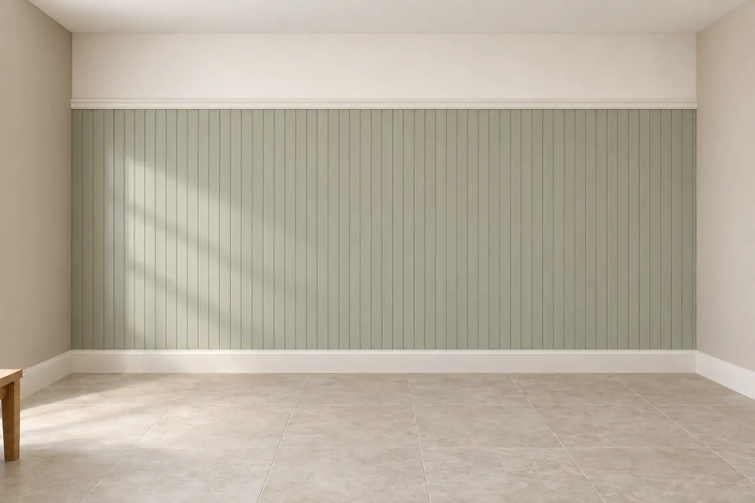 Beadboard with Picture Rail — after design concept