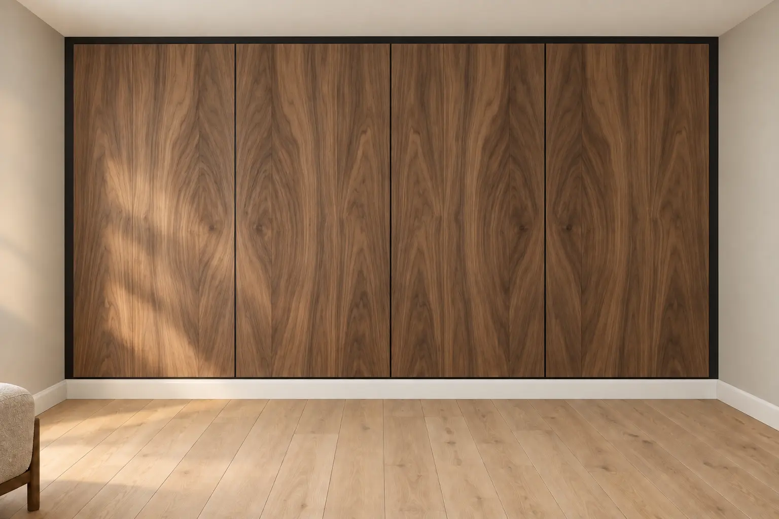 Bookmatched Walnut Feature — after design concept