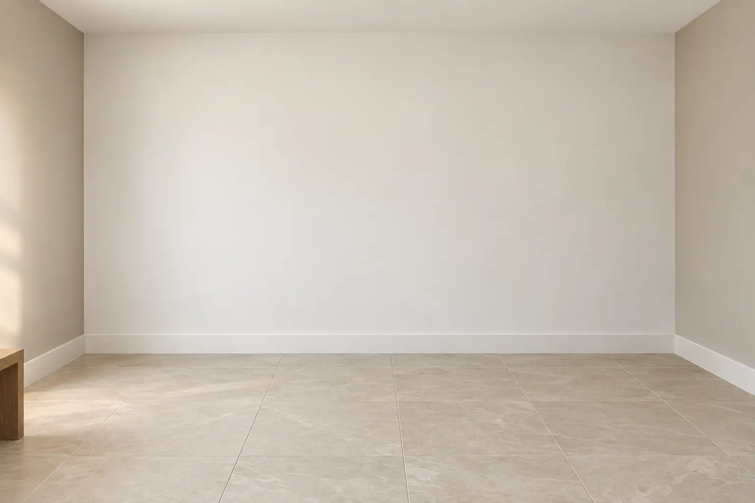 White Oak Parquet Block Wall — before design concept