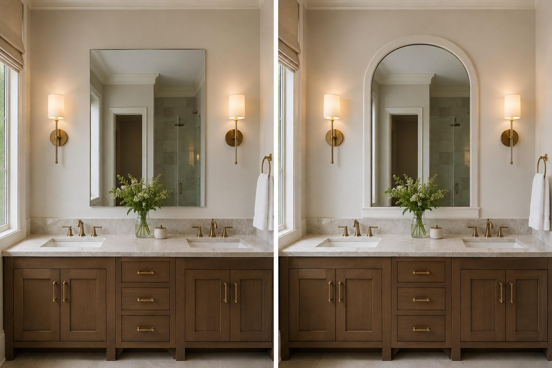 Layered colonial mirror frame — illustrative design