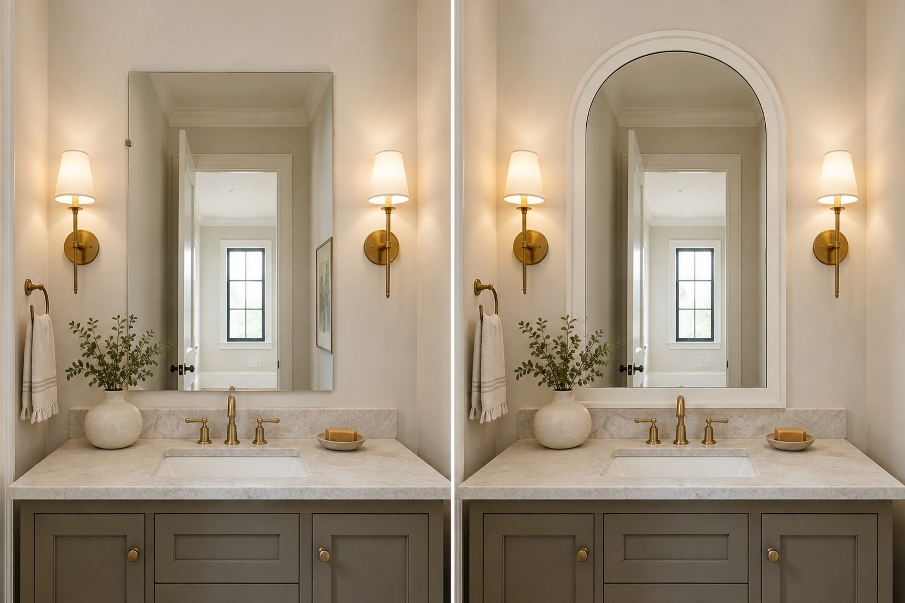 Layered colonial mirror frame — illustrative design