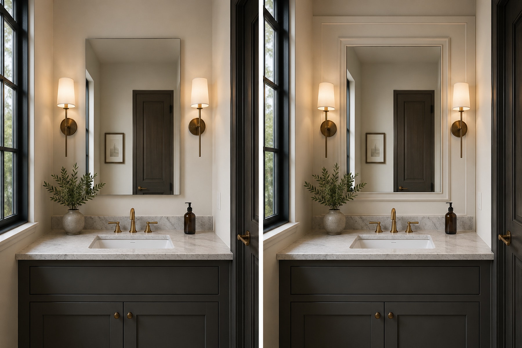 Reeded mirror frame — illustrative design