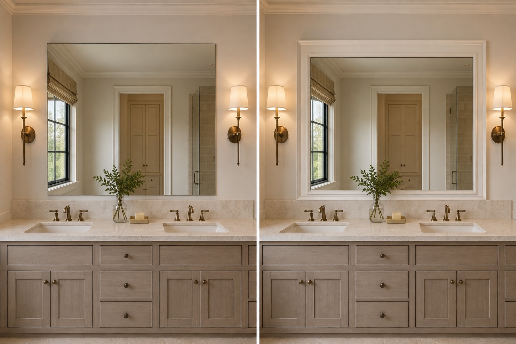 Reeded mirror frame — illustrative design