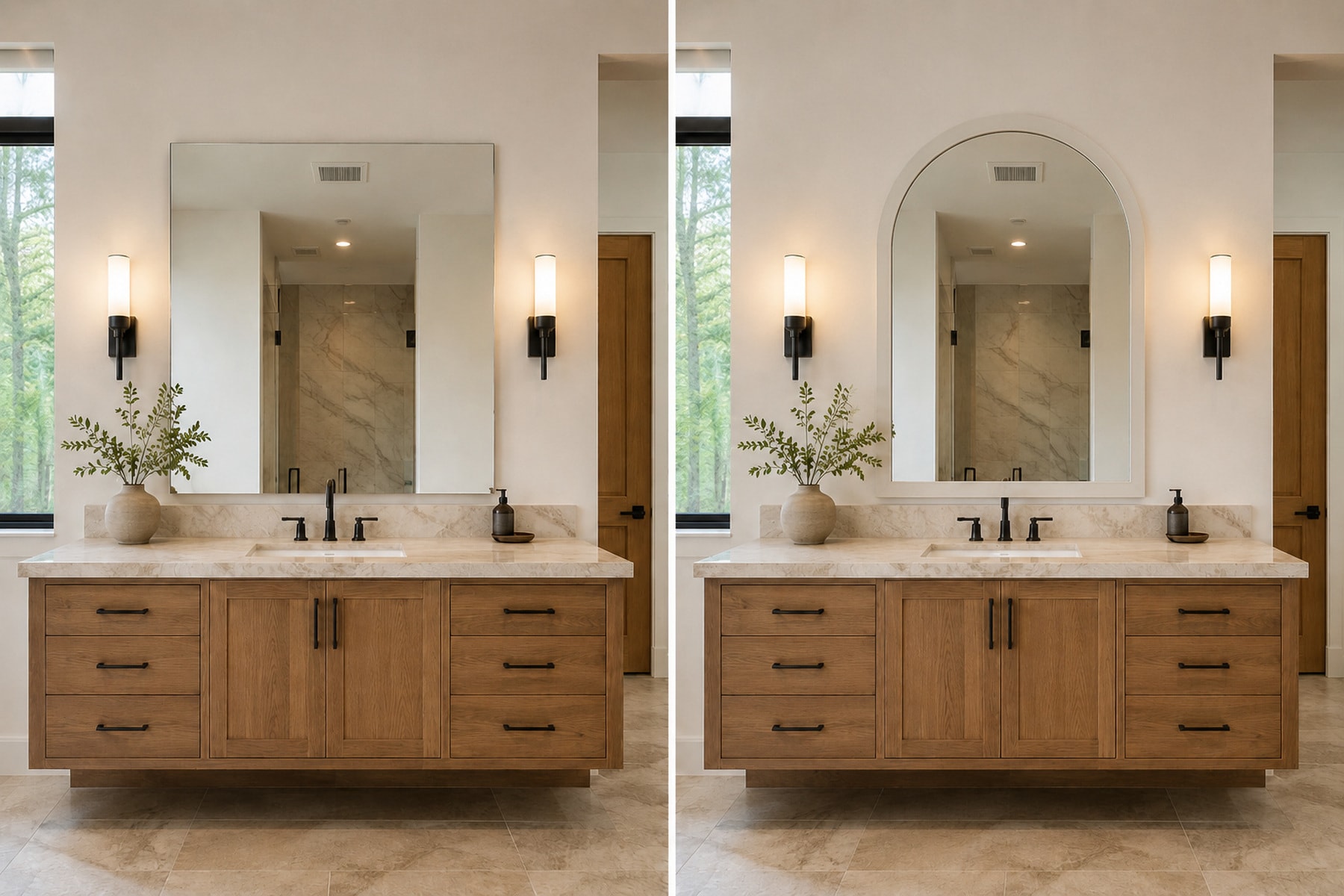 Arched mirror casing — illustrative design