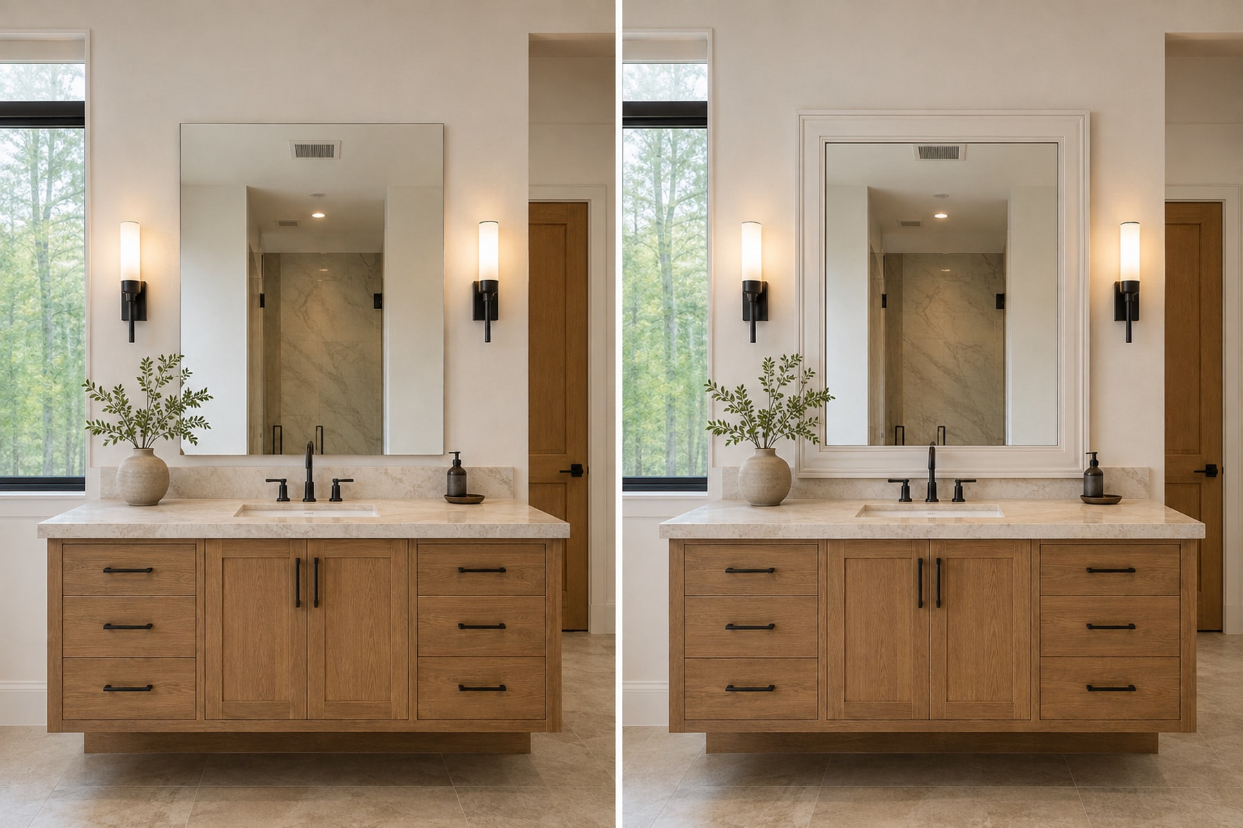 Arched mirror casing — illustrative design