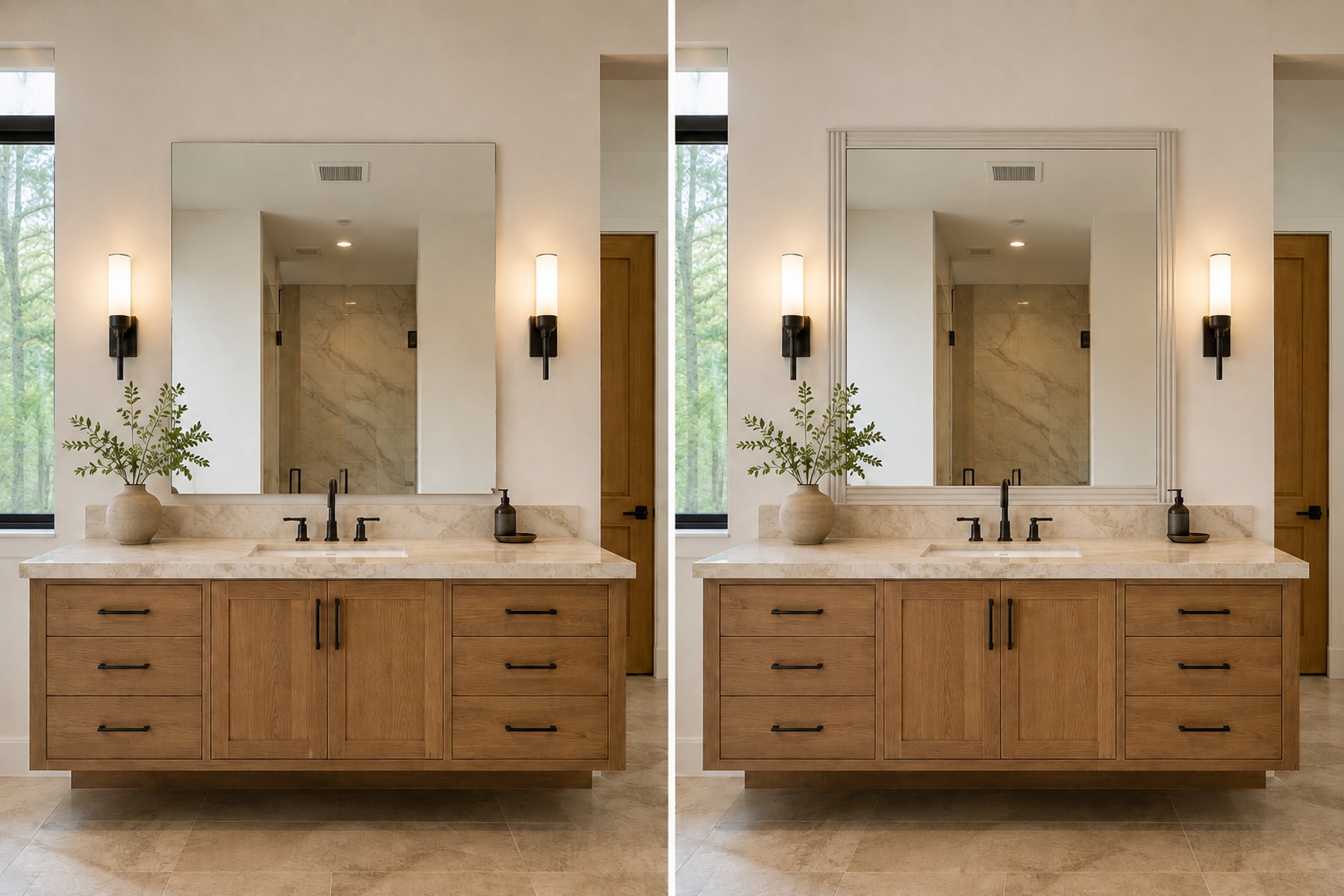 1x4 square mirror casing — illustrative design