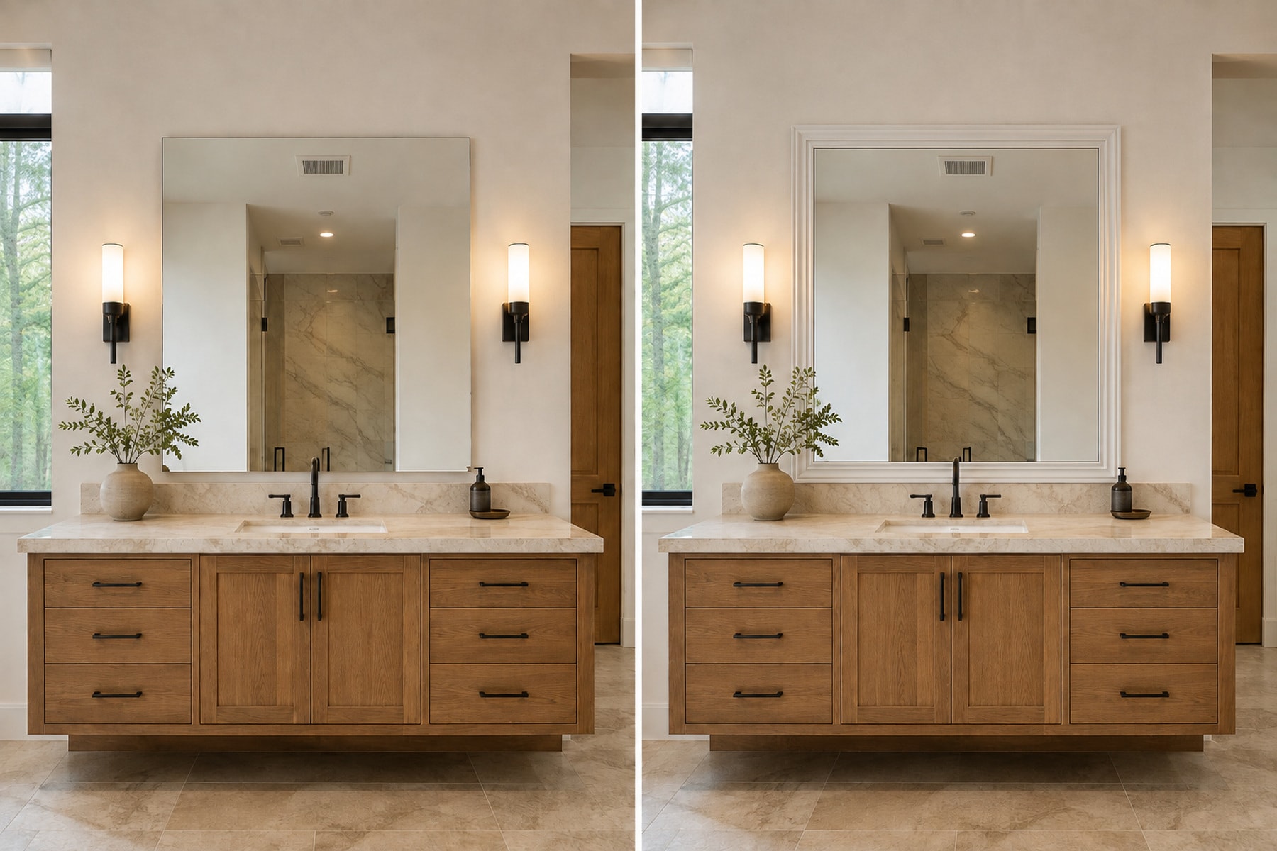 1x6 craftsman mirror frame — illustrative design