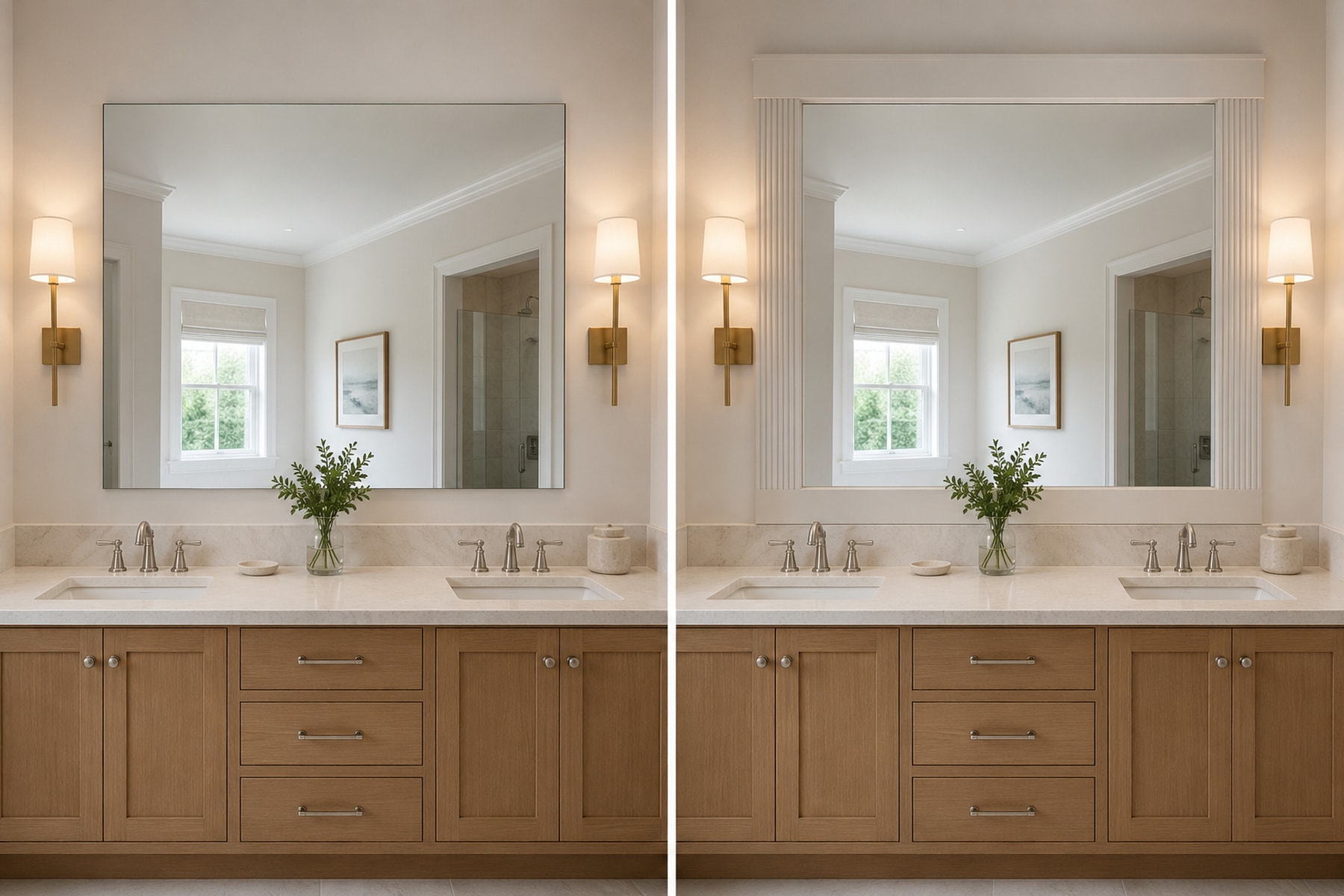 Painted picture-frame mirror — illustrative design