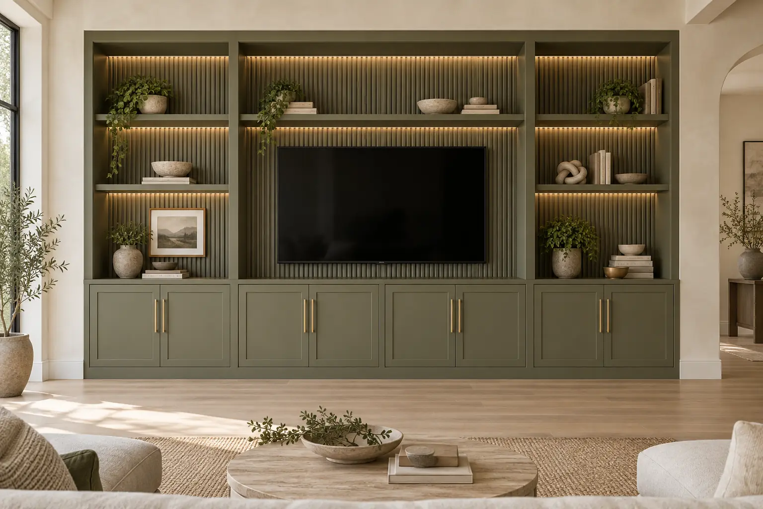 Reeded Panel Entertainment Wall — design inspiration