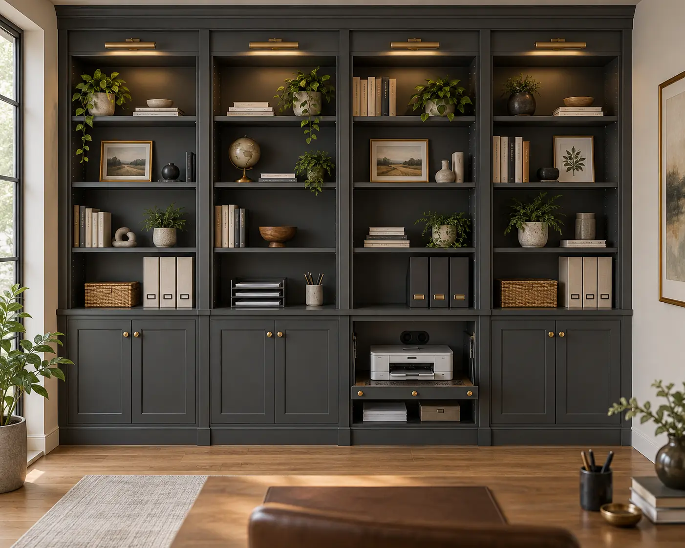 Hidden Printer Cabinet Library — design inspiration