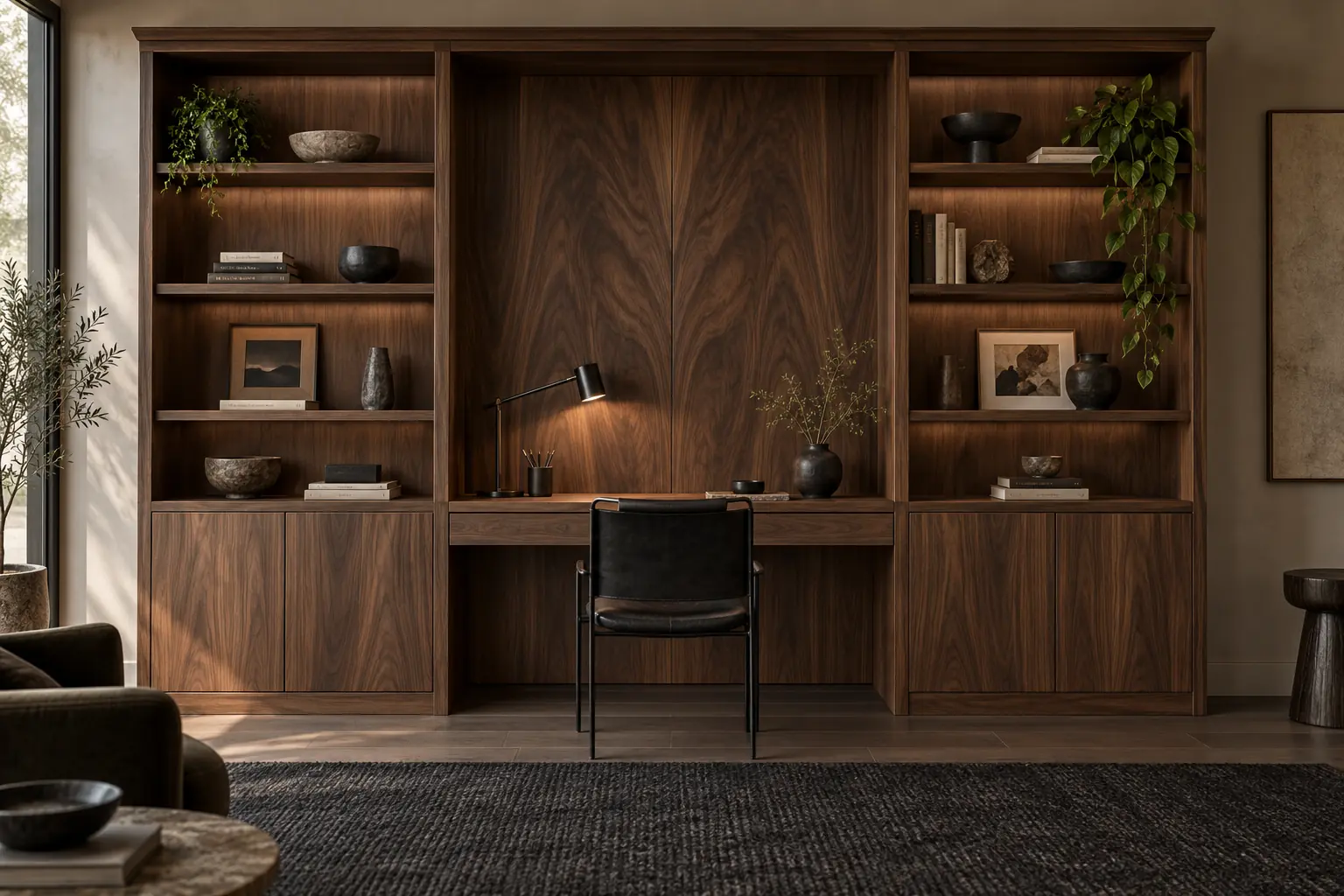 Bookmatched Walnut Study — design inspiration