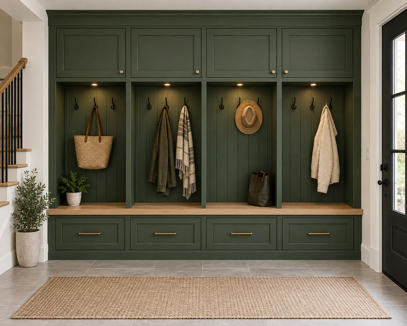Cabinet Grade Mudroom Wall — design inspiration