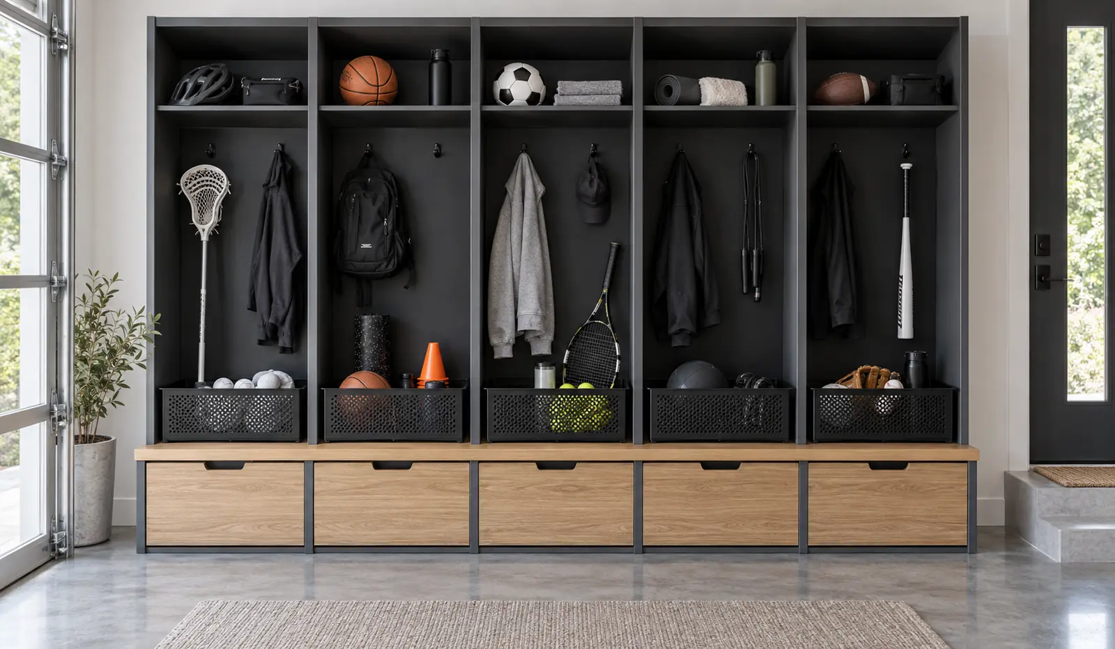 Sports Equipment Locker Wall — design inspiration