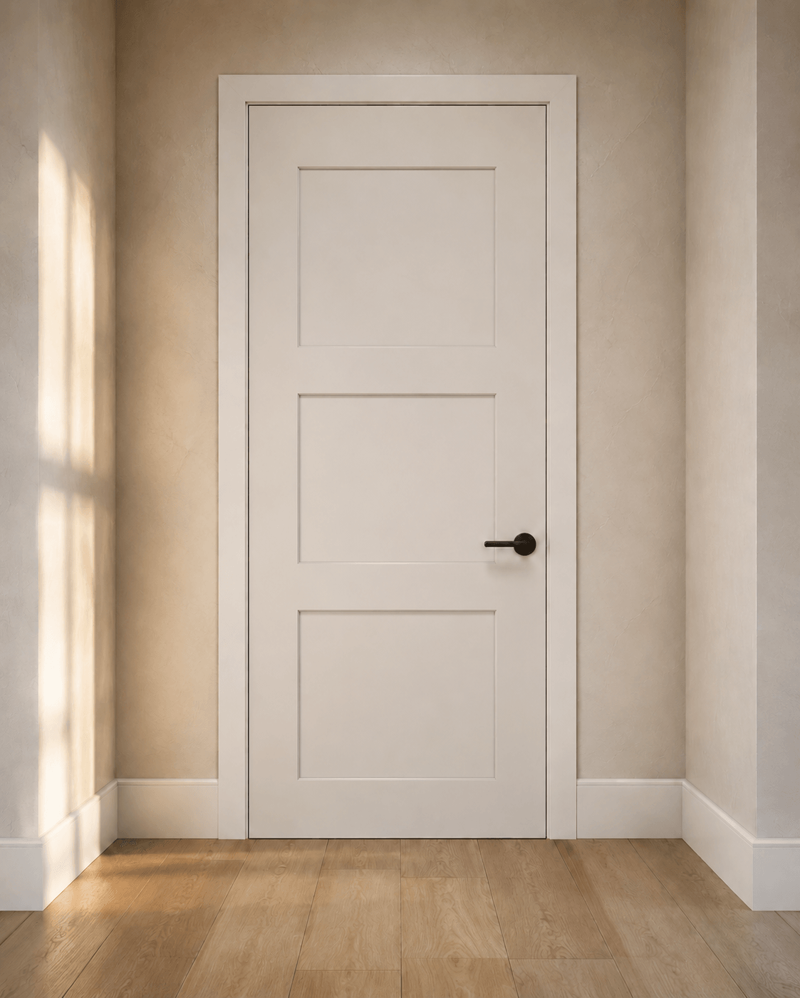 White-oak casing around shaker door