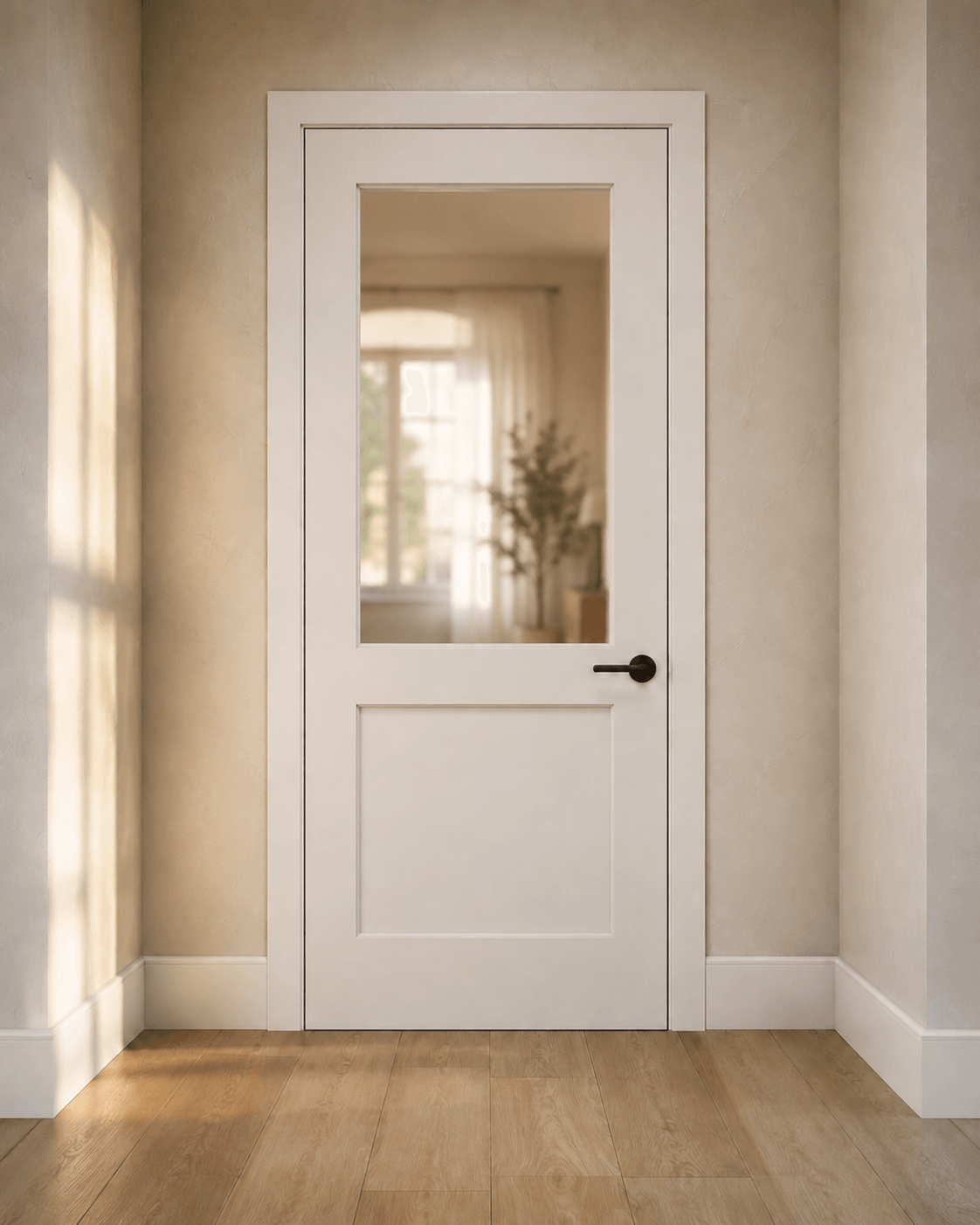 Minimal 1x4 primed shaker package — illustrative design
