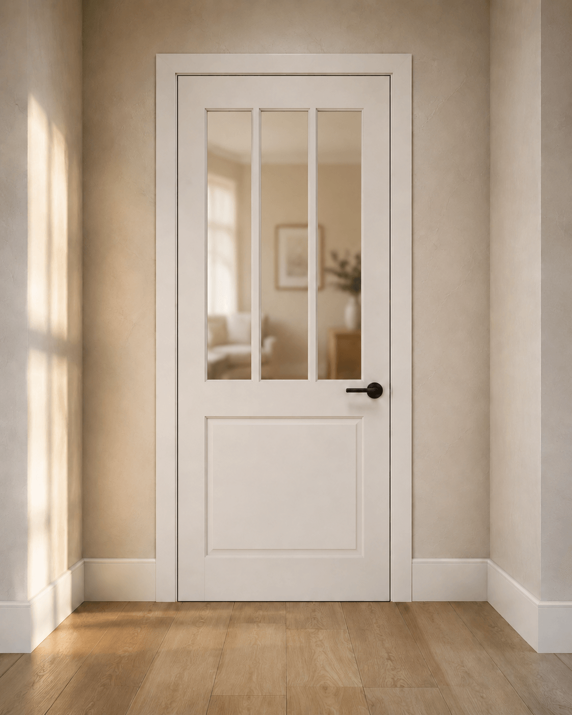 Minimal 1x4 primed shaker package — illustrative design