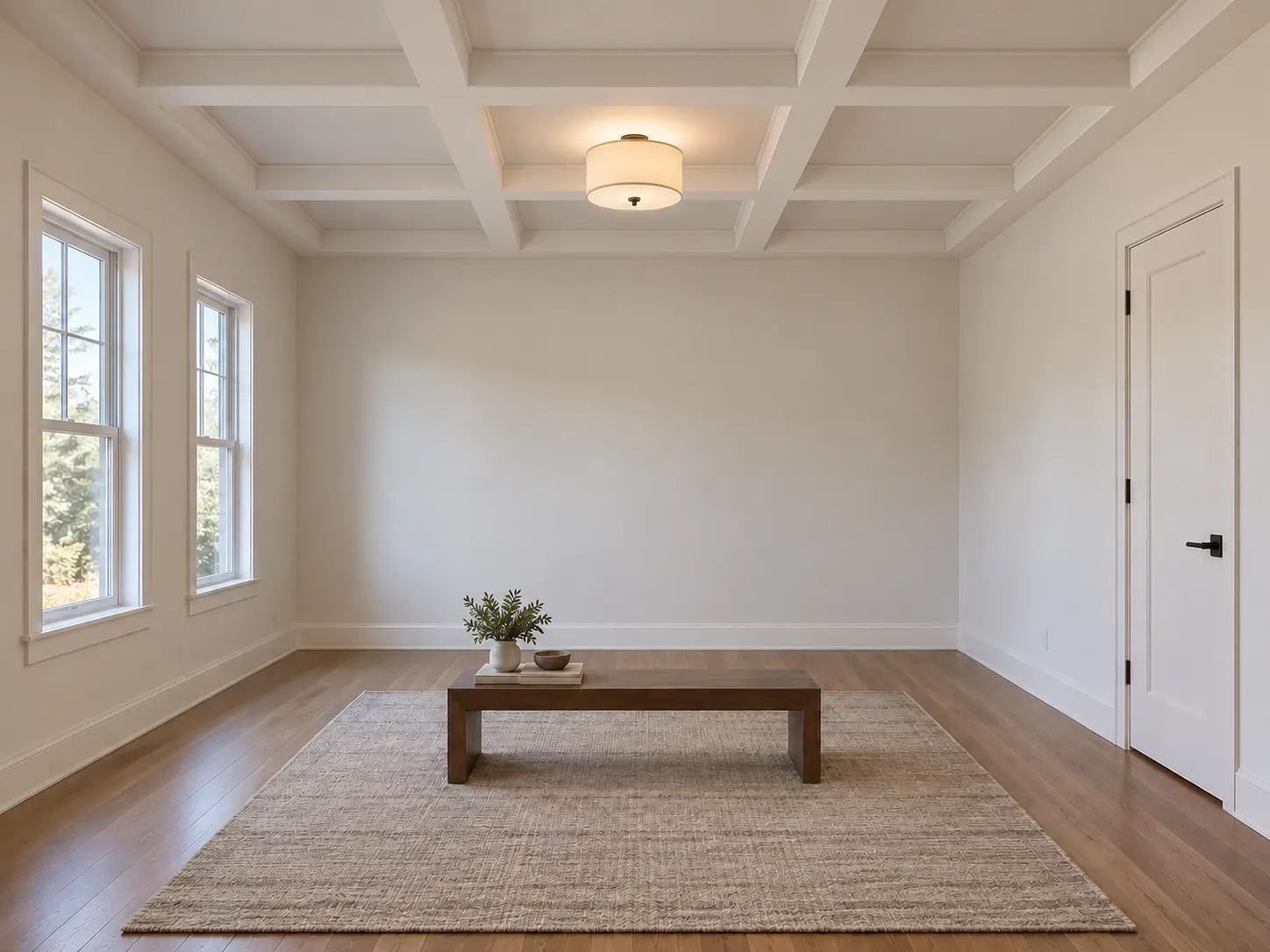Classic Square Coffered Ceiling — after design concept
