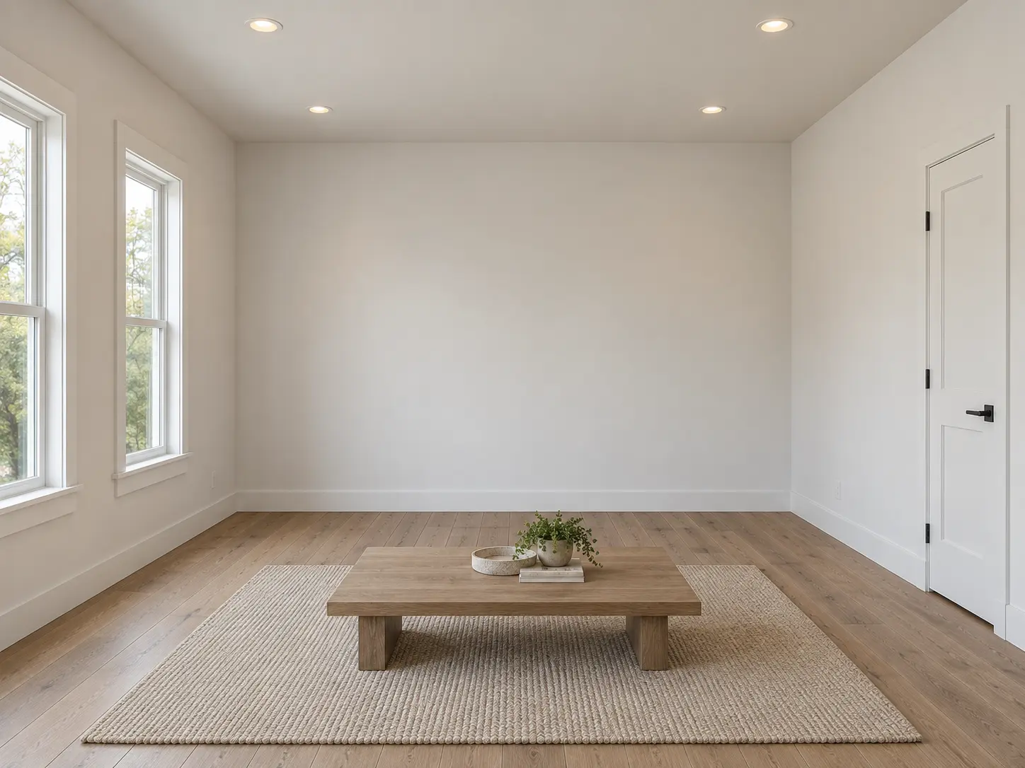 Shallow Modern Coffered Ceiling — before design concept