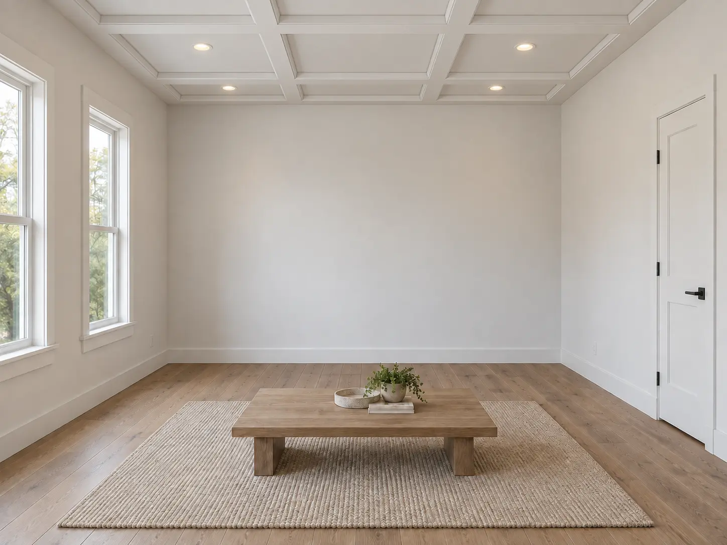 Shallow Modern Coffered Ceiling — after design concept