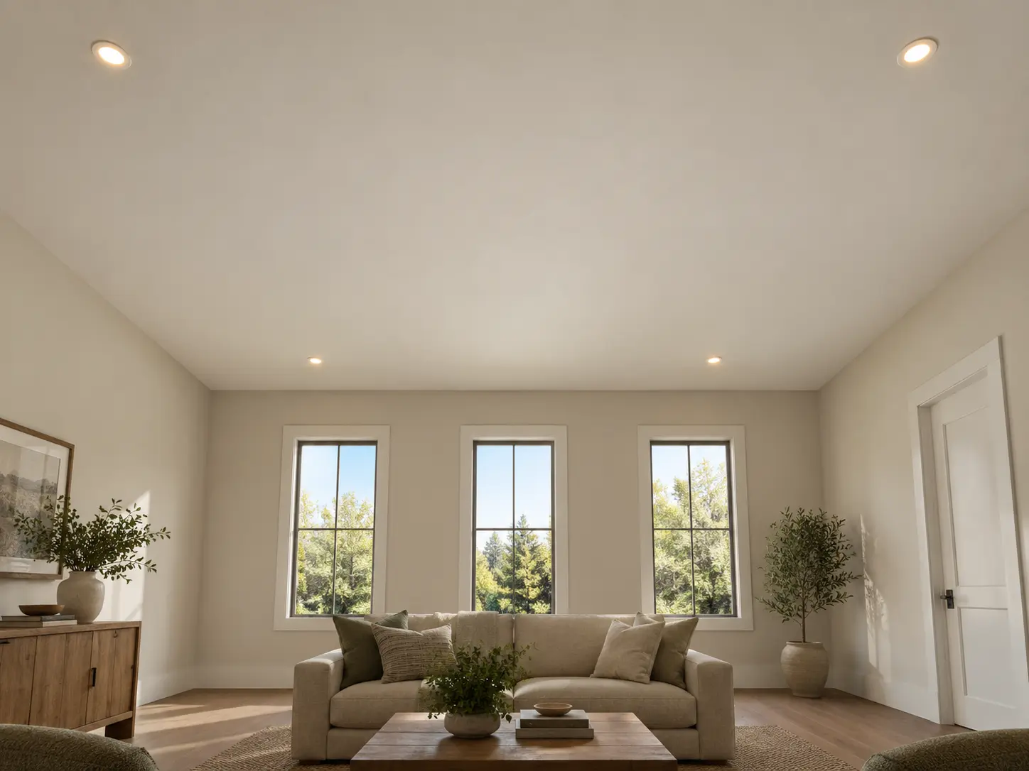 Parallel White Oak Beam Ceiling — before design concept