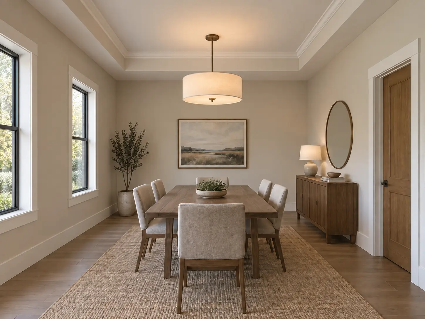 Single Step Tray Ceiling With Crown — after design concept