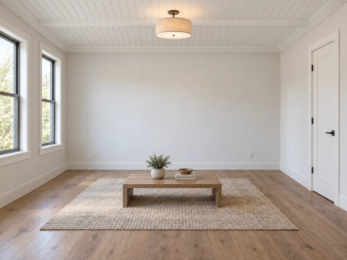 Beadboard Ceiling With Beam Border — after design concept