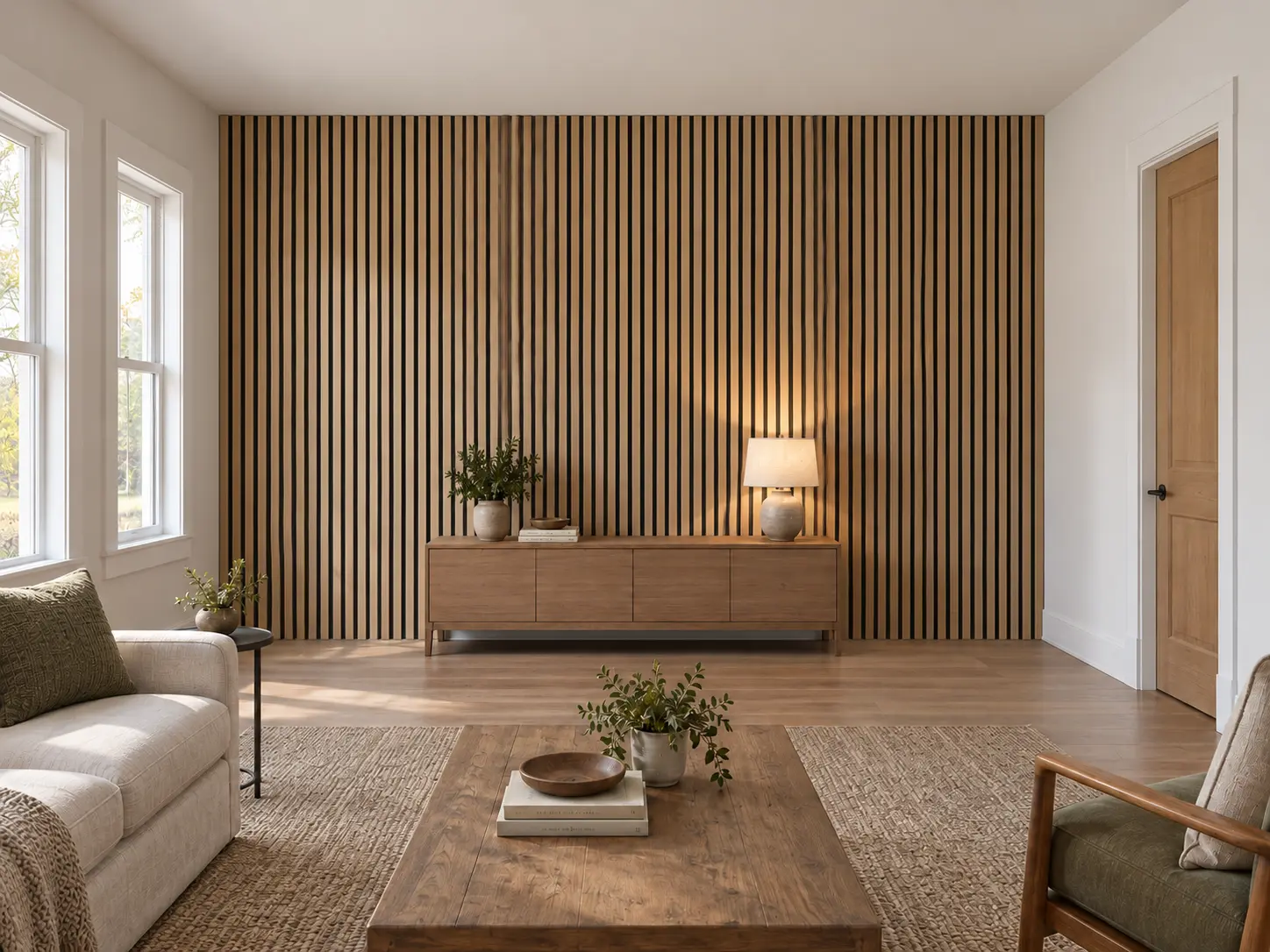 Vertical Wood Slat Wall — after design concept
