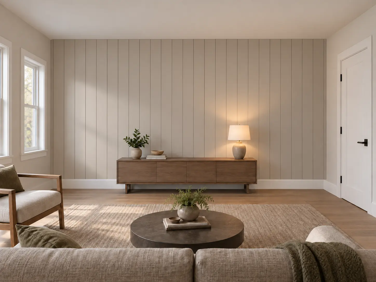 Vertical Tongue And Groove Accent Wall — after design concept