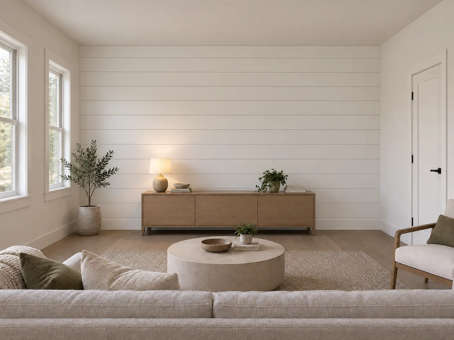 Horizontal Nickel Gap Shiplap Wall — after design concept
