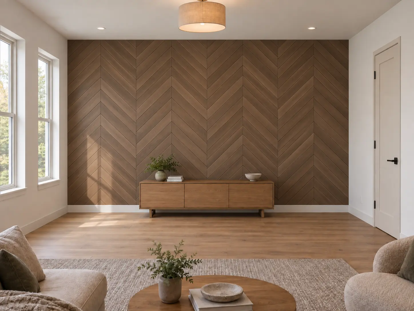 Chevron Wood Feature Wall — after design concept