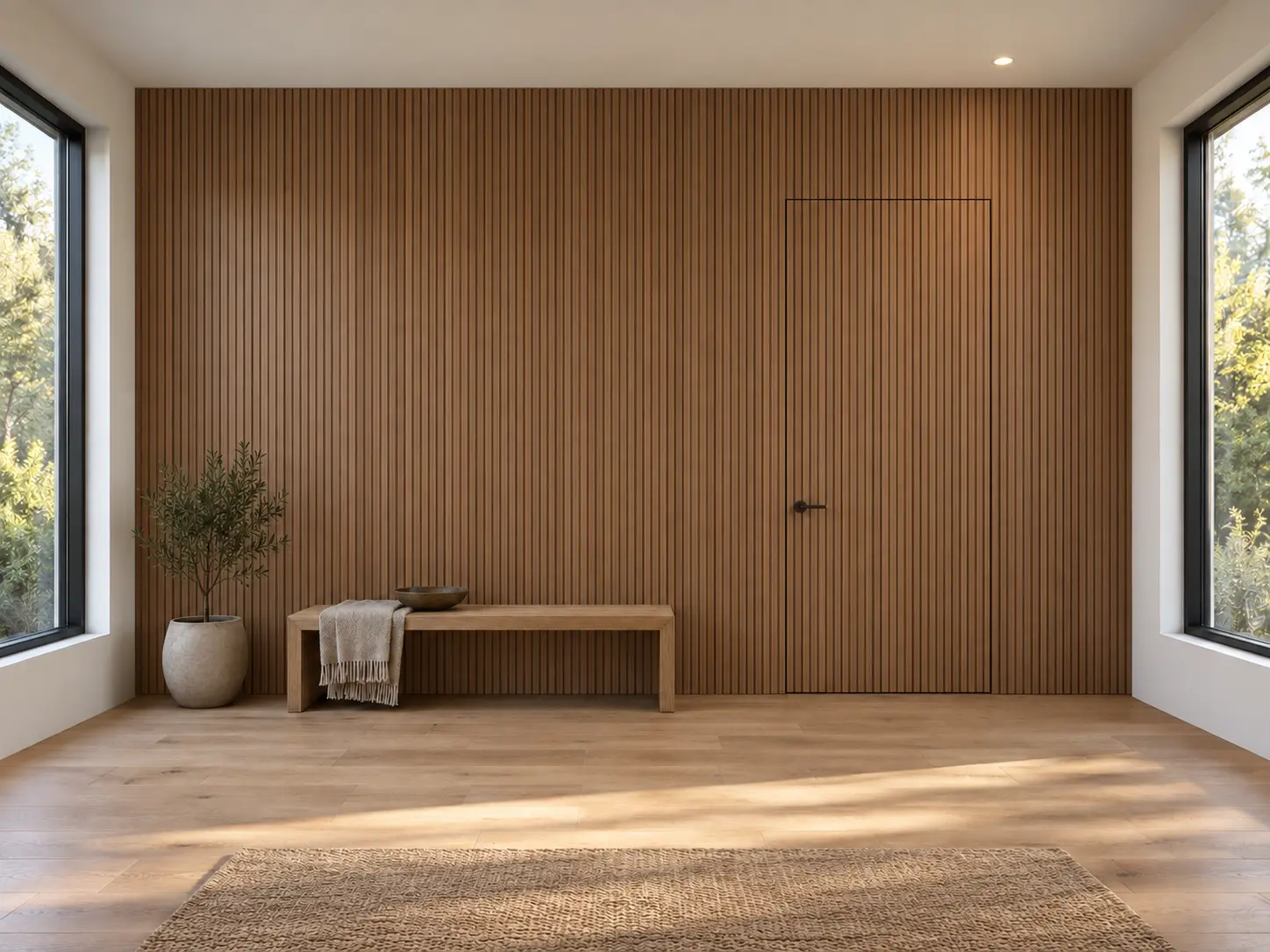 Reeded Wall With Integrated Door — after design concept